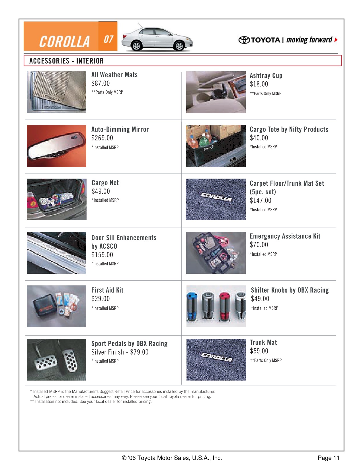 2007 Toyota Corolla Brochure Page 12
